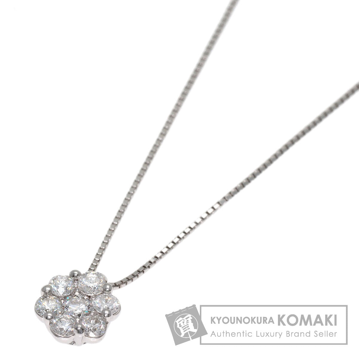 0.5ct Diamond Necklace K18 White Gold 3.1g　Ladies