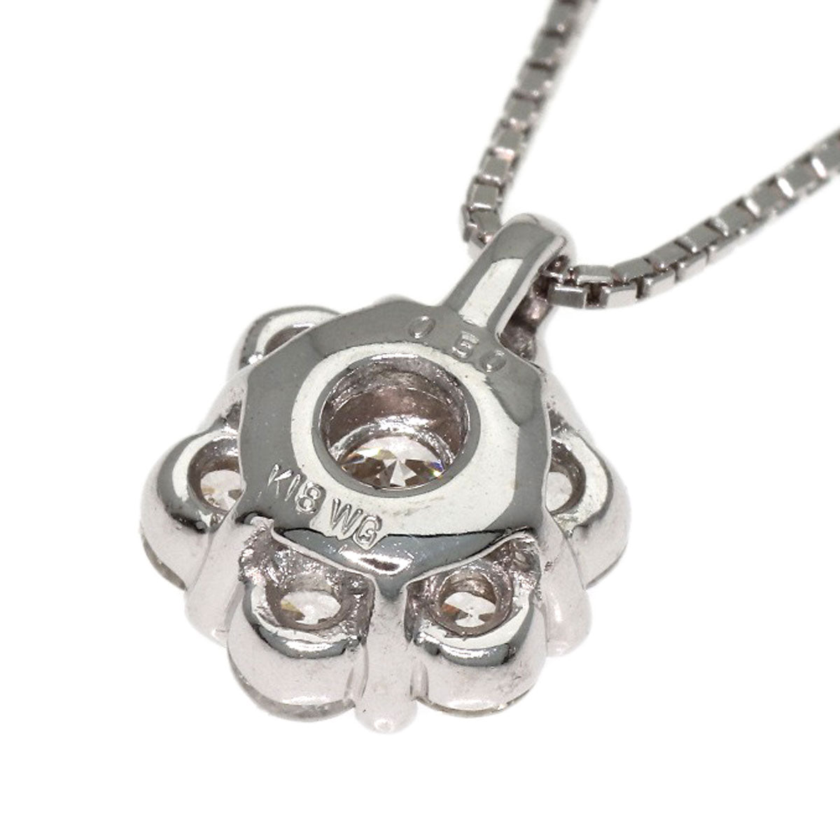 0.5ct Diamond Necklace K18 White Gold 3.1g　Ladies