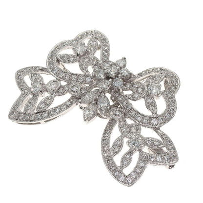 2.12ct Diamond Brooch Platinum PT900 12.48g　Ladies