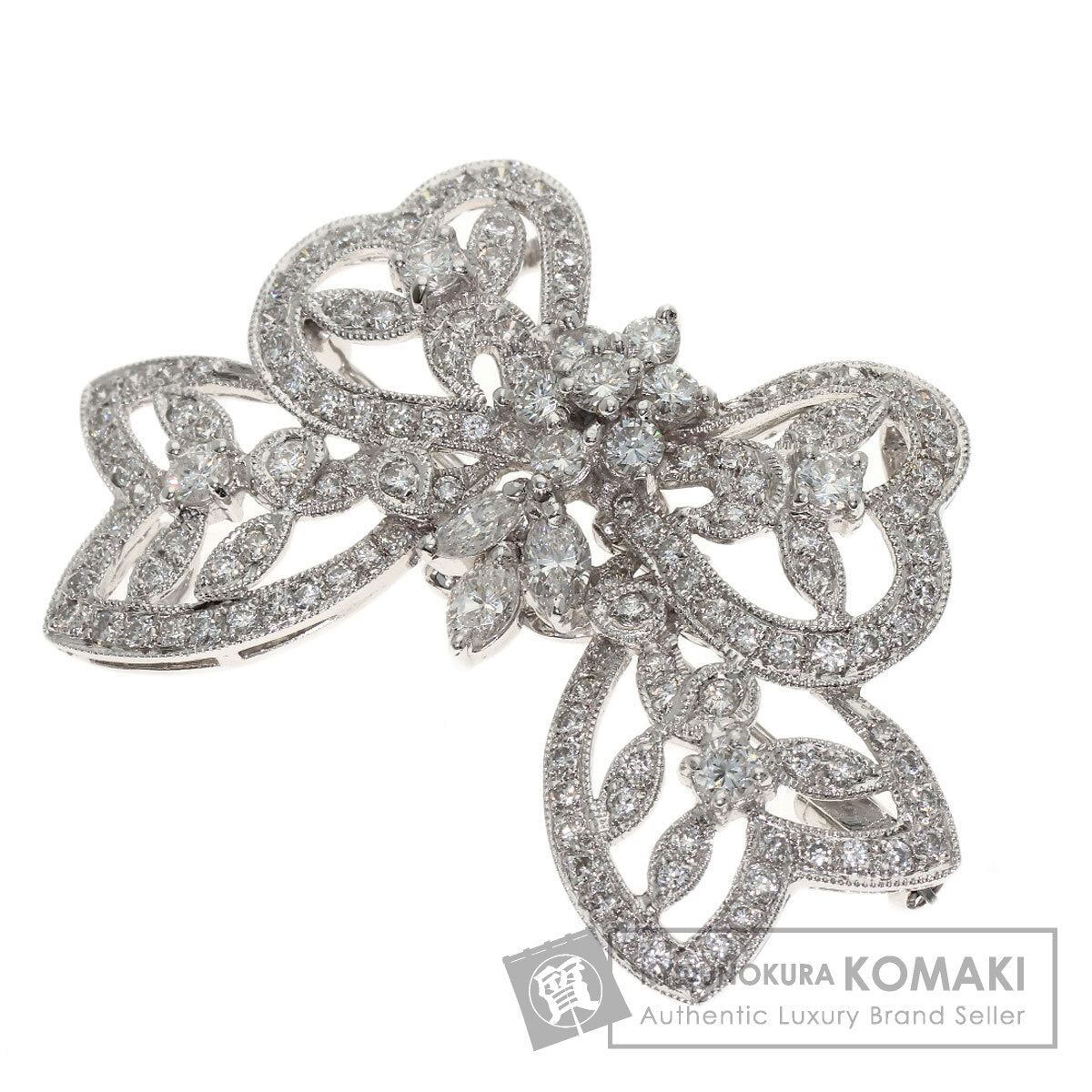 2.12ct Diamond Brooch Platinum PT900 12.48g　Ladies