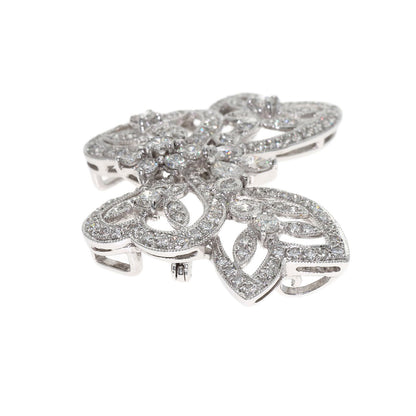2.12ct Diamond Brooch Platinum PT900 12.48g　Ladies