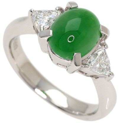 Jade Jade stone Diamond Ring Platinum PT900 6.33g　Ladies