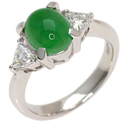 Jade Jade stone Diamond Ring Platinum PT900 6.33g　Ladies