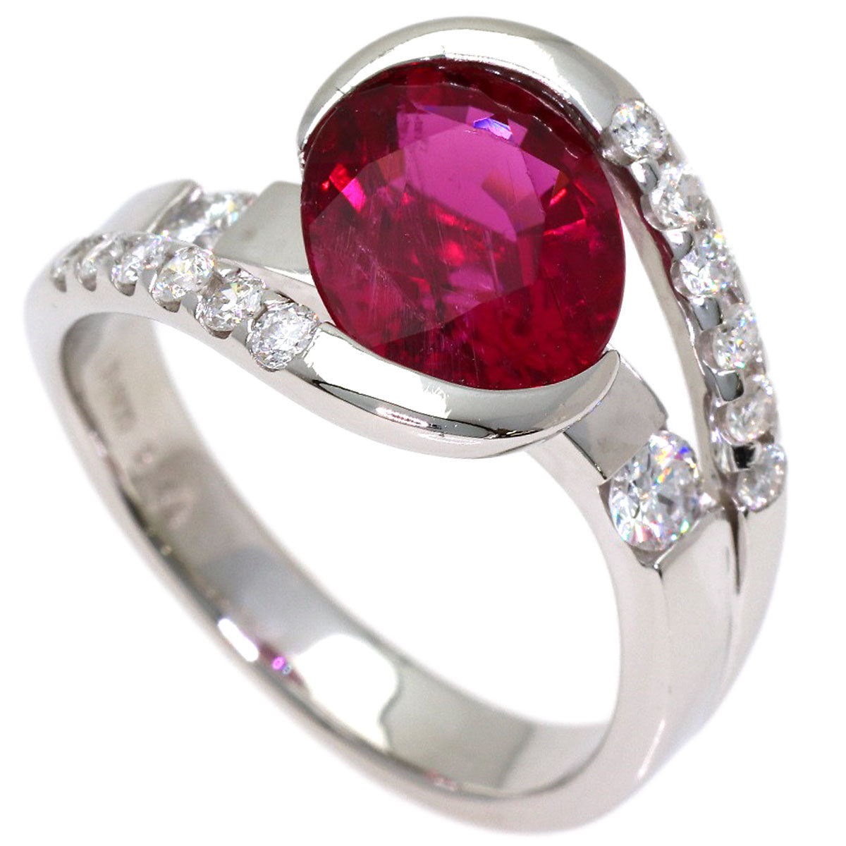 3.44ct Ruberite diamond Ring Platinum PT900 10.45g　Ladies