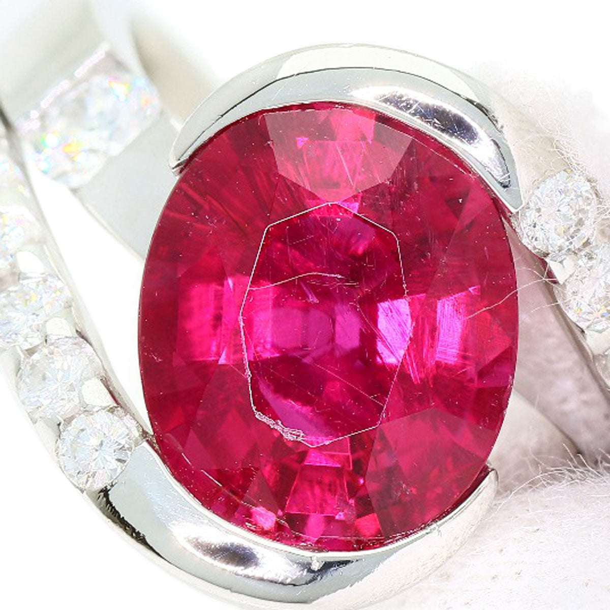 3.44ct Ruberite diamond Ring Platinum PT900 10.45g　Ladies
