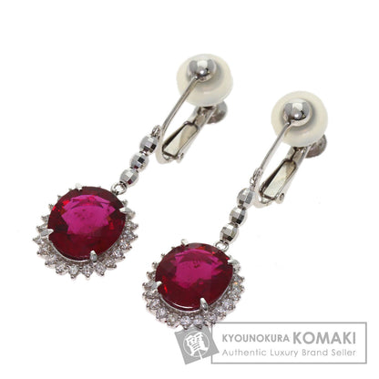 3.3ct Pink Tourmaline Rubellite Diamond Earring Platinum PT900 10.05g　Ladies