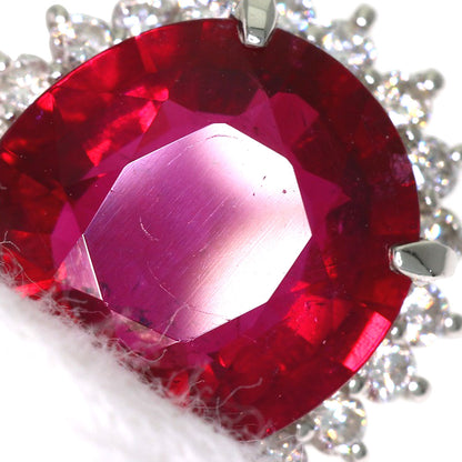 3.3ct Pink Tourmaline Rubellite Diamond Earring Platinum PT900 10.05g　Ladies