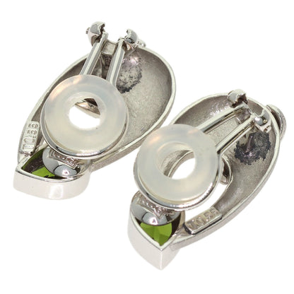 0.55ct Green Tourmaline Diamond Earring Platinum PT900 K14WG 11.84g　Ladies