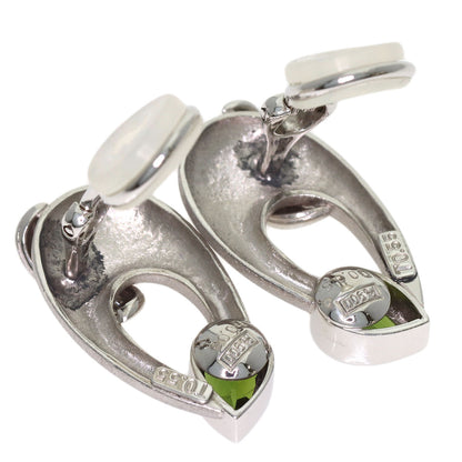 0.55ct Green Tourmaline Diamond Earring Platinum PT900 K14WG 11.84g　Ladies