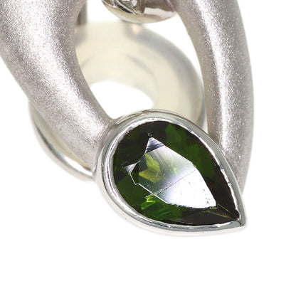 0.55ct Green Tourmaline Diamond Earring Platinum PT900 K14WG 11.84g　Ladies