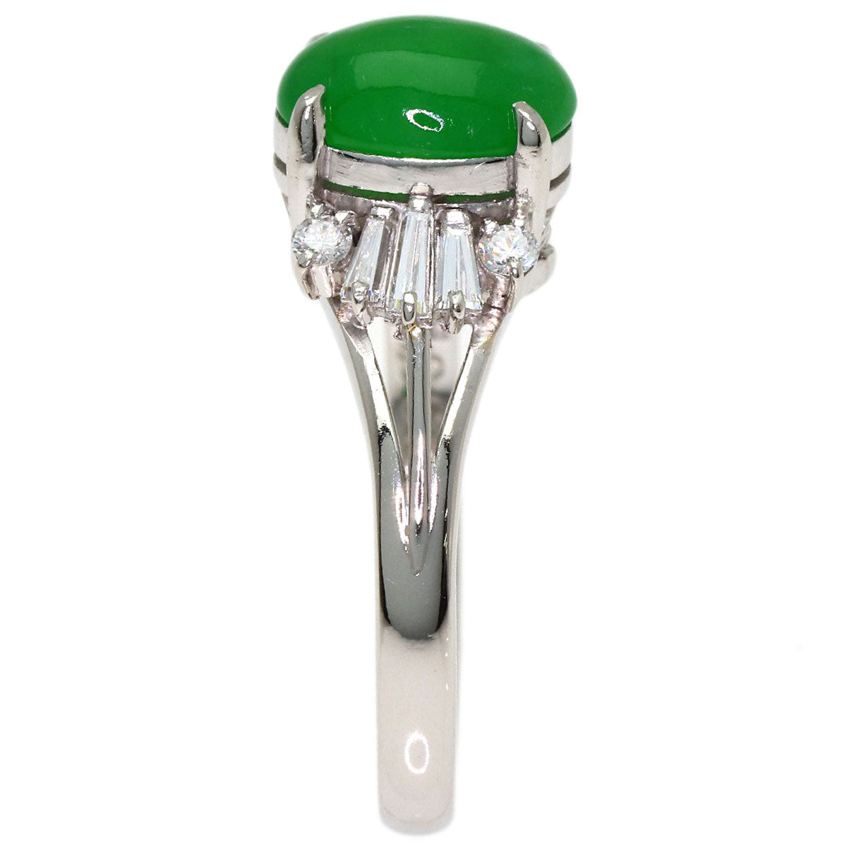 1.66ct Jade Jade stone Diamond Ring Platinum PT900 4.55g　Ladies