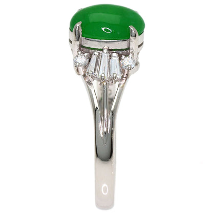 1.66ct Jade Jade stone Diamond Ring Platinum PT900 4.55g　Ladies