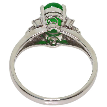 1.66ct Jade Jade stone Diamond Ring Platinum PT900 4.55g　Ladies