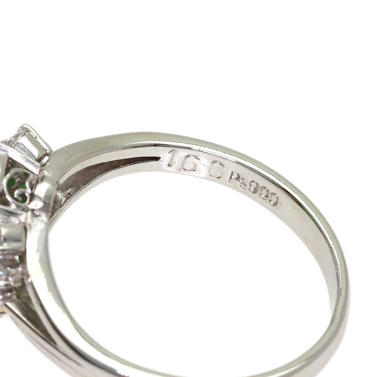 1.66ct Jade Jade stone Diamond Ring Platinum PT900 4.55g　Ladies