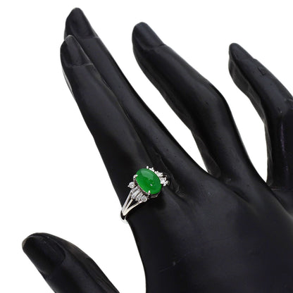 1.66ct Jade Jade stone Diamond Ring Platinum PT900 4.55g　Ladies