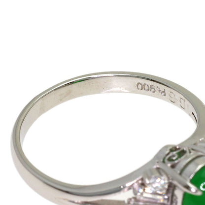 1.66ct Jade Jade stone Diamond Ring Platinum PT900 4.55g　Ladies