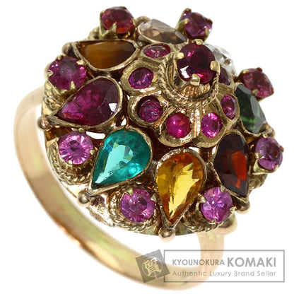 Multi-colored stone Ring 14K 4.7g　Ladies