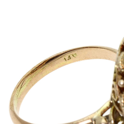 Multi-colored stone Ring 14K 4.7g　Ladies