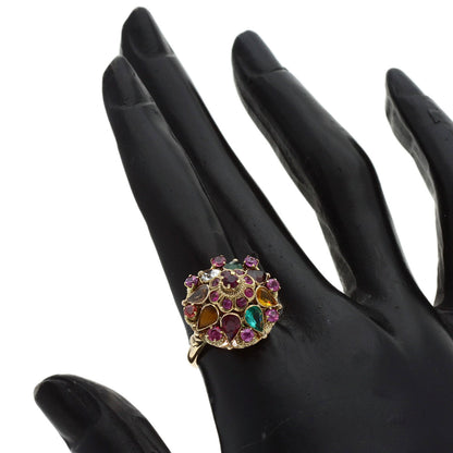 Multi-colored stone Ring 14K 4.7g　Ladies