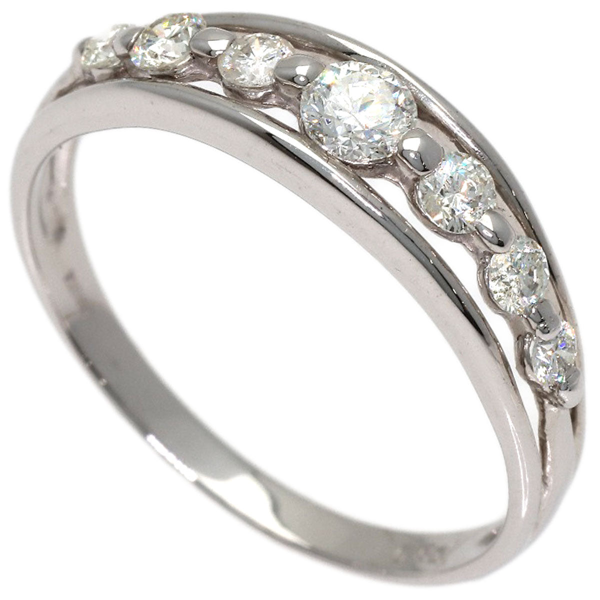 0.5ct Diamond Ring K18 White Gold 2.8g　Ladies