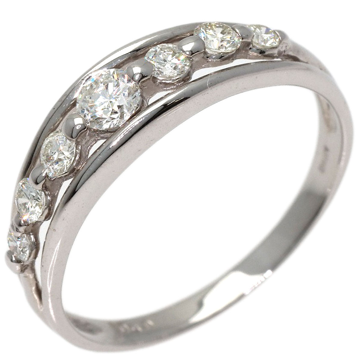 0.5ct Diamond Ring K18 White Gold 2.8g　Ladies
