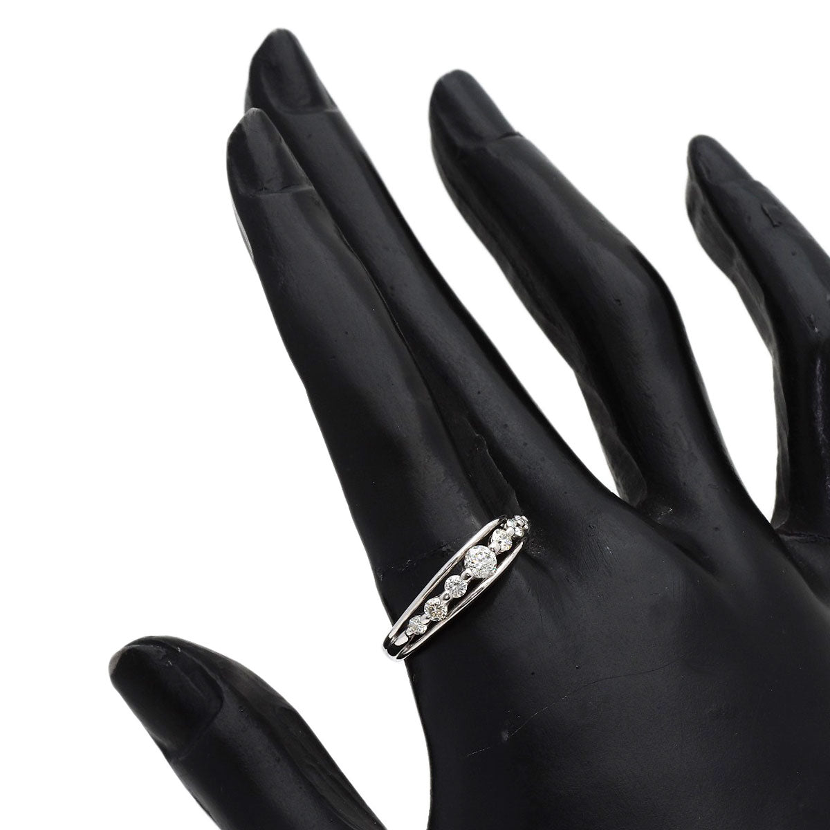 0.5ct Diamond Ring K18 White Gold 2.8g　Ladies