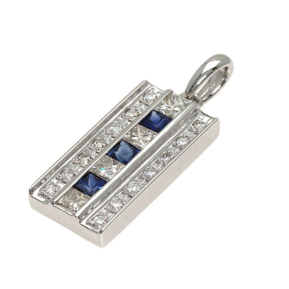 0.35ct Sapphire Diamond Pendant top Platinum PT900 3.6g　Ladies