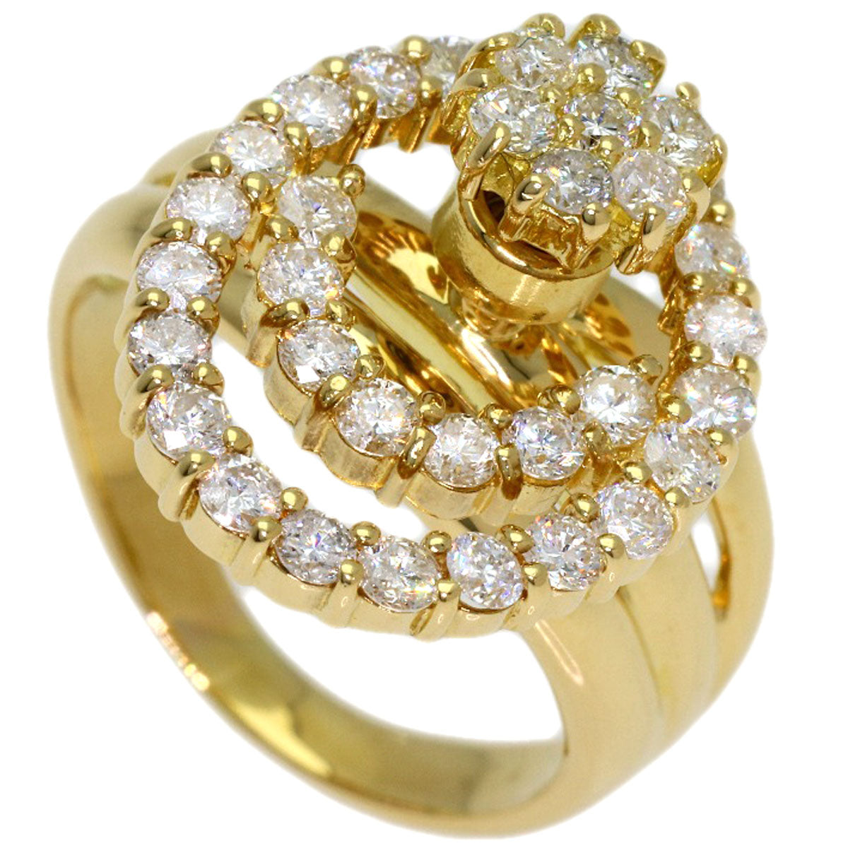1ct Diamond Ring K18 Yellow Gold 6.4g　Ladies