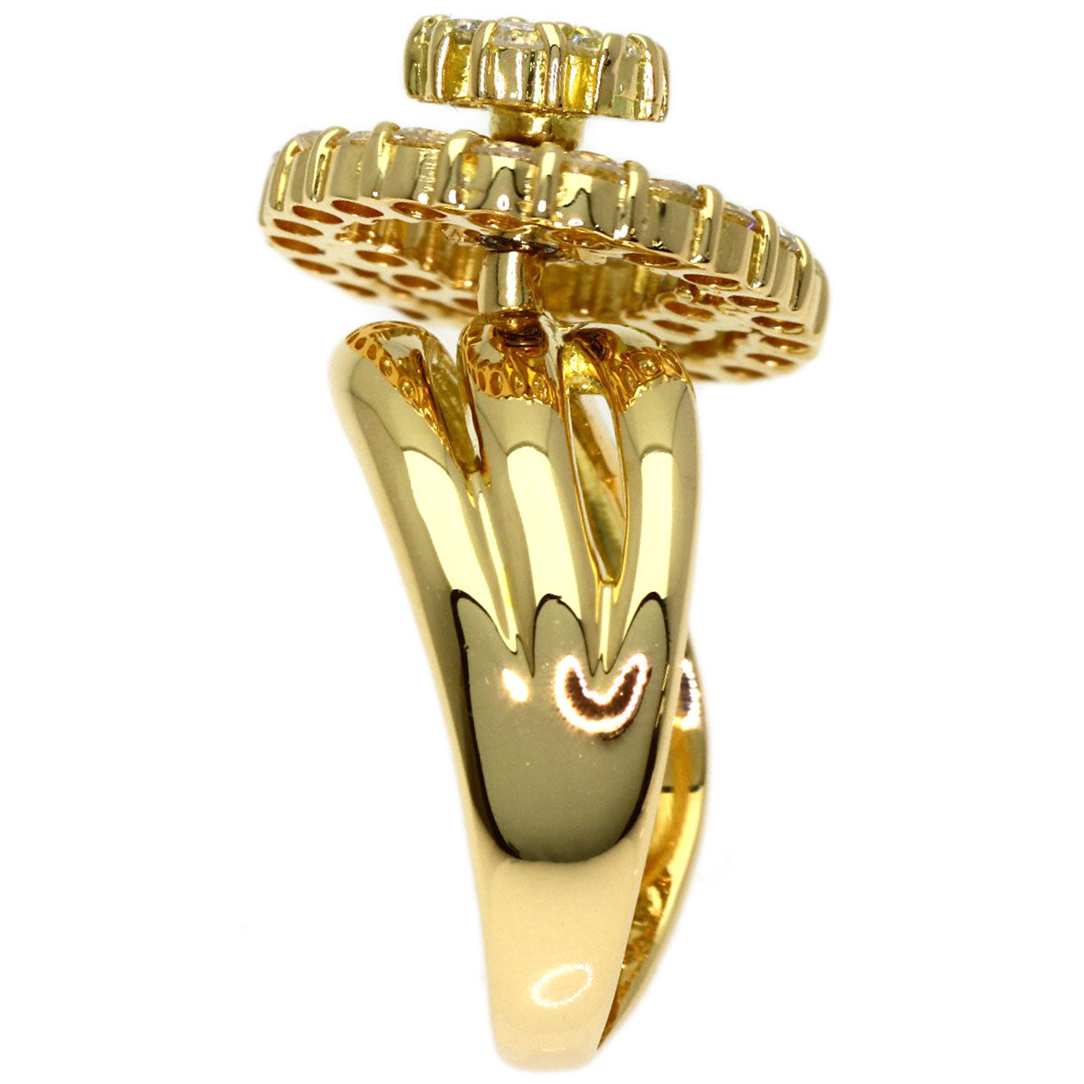 1ct Diamond Ring K18 Yellow Gold 6.4g　Ladies