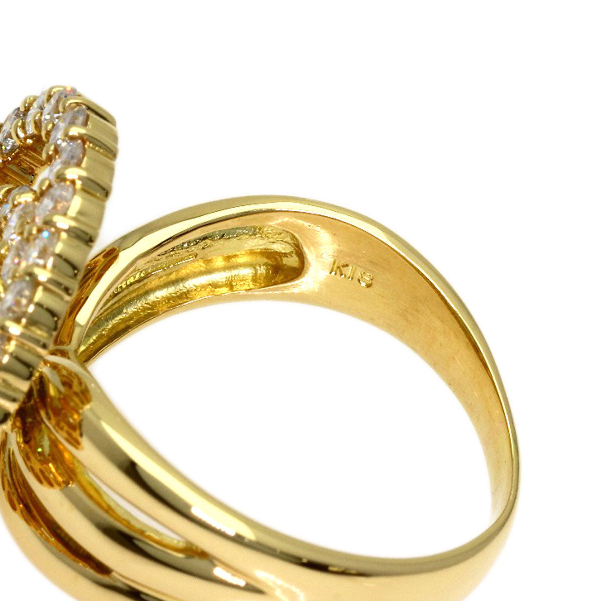 1ct Diamond Ring K18 Yellow Gold 6.4g　Ladies