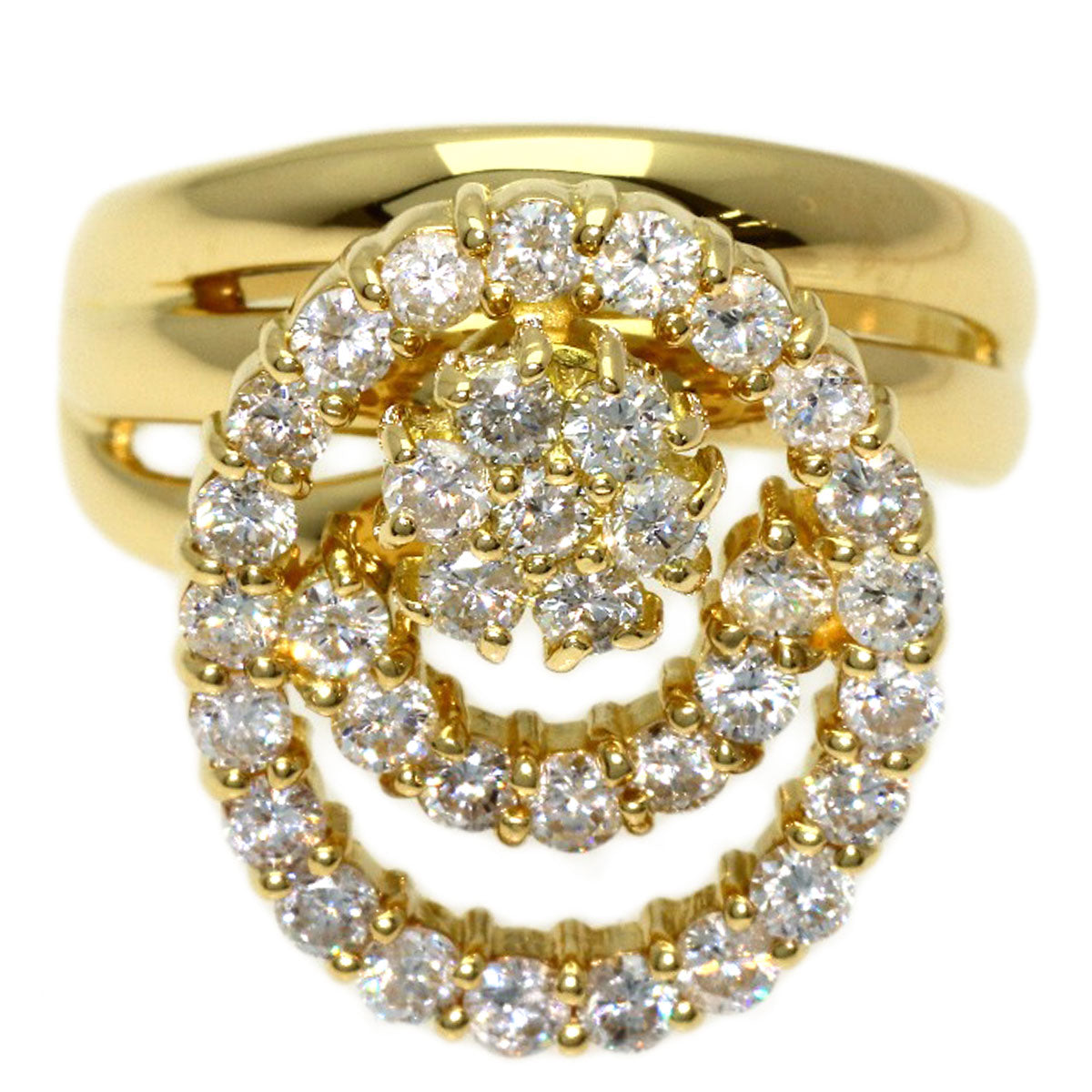 1ct Diamond Ring K18 Yellow Gold 6.4g　Ladies