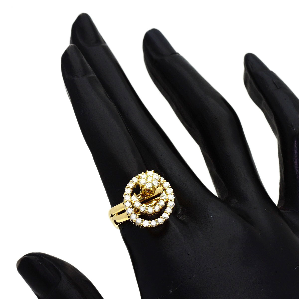 1ct Diamond Ring K18 Yellow Gold 6.4g　Ladies