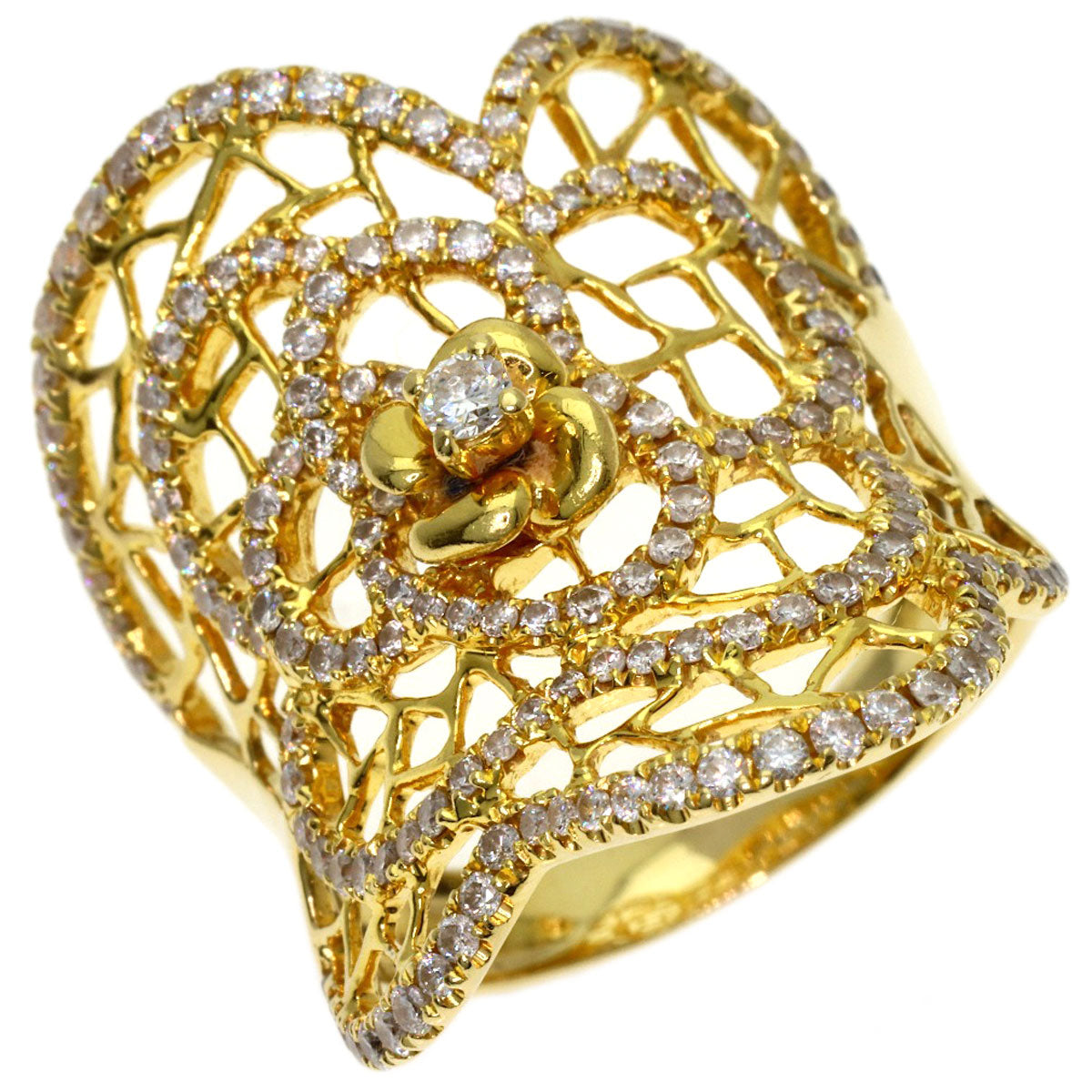 1.08ct Diamond Ring K18 Yellow Gold 7.9g　Ladies