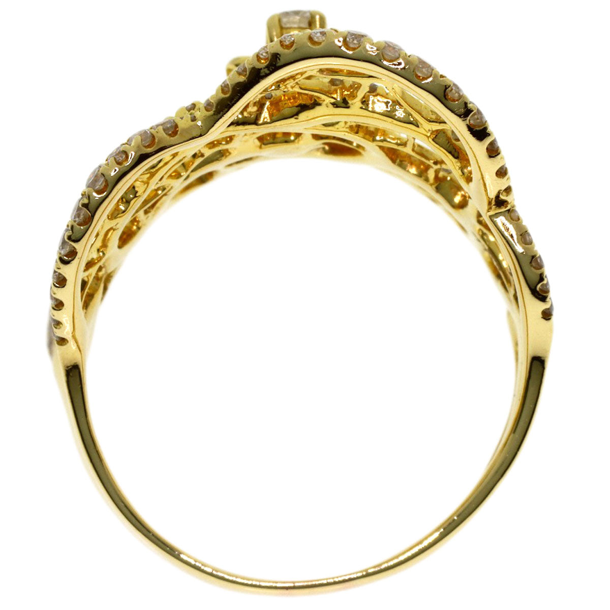 1.08ct Diamond Ring K18 Yellow Gold 7.9g　Ladies