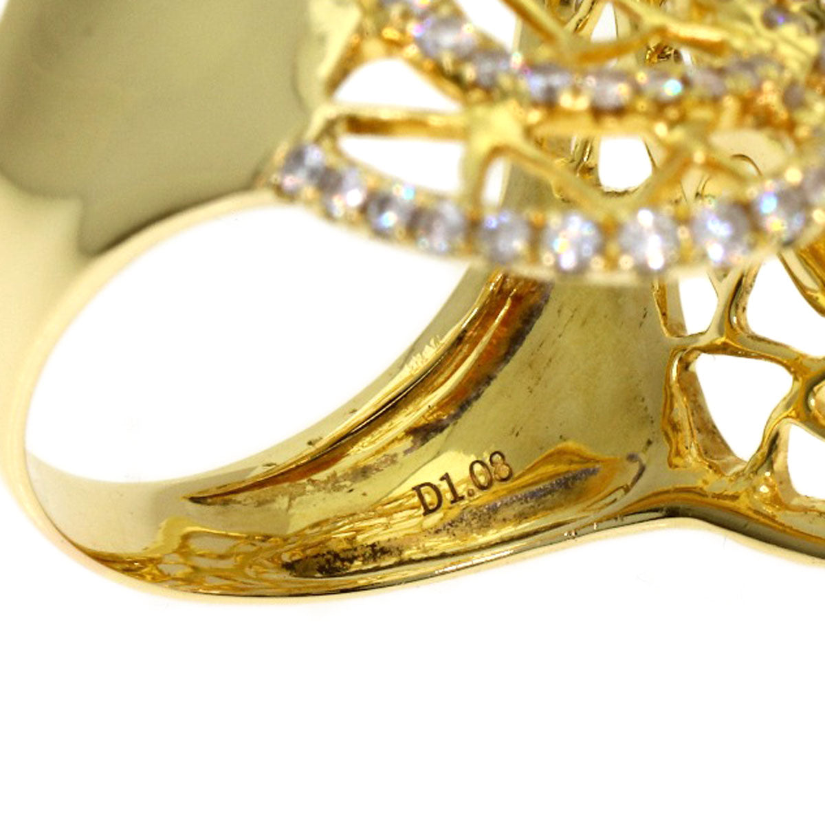1.08ct Diamond Ring K18 Yellow Gold 7.9g　Ladies