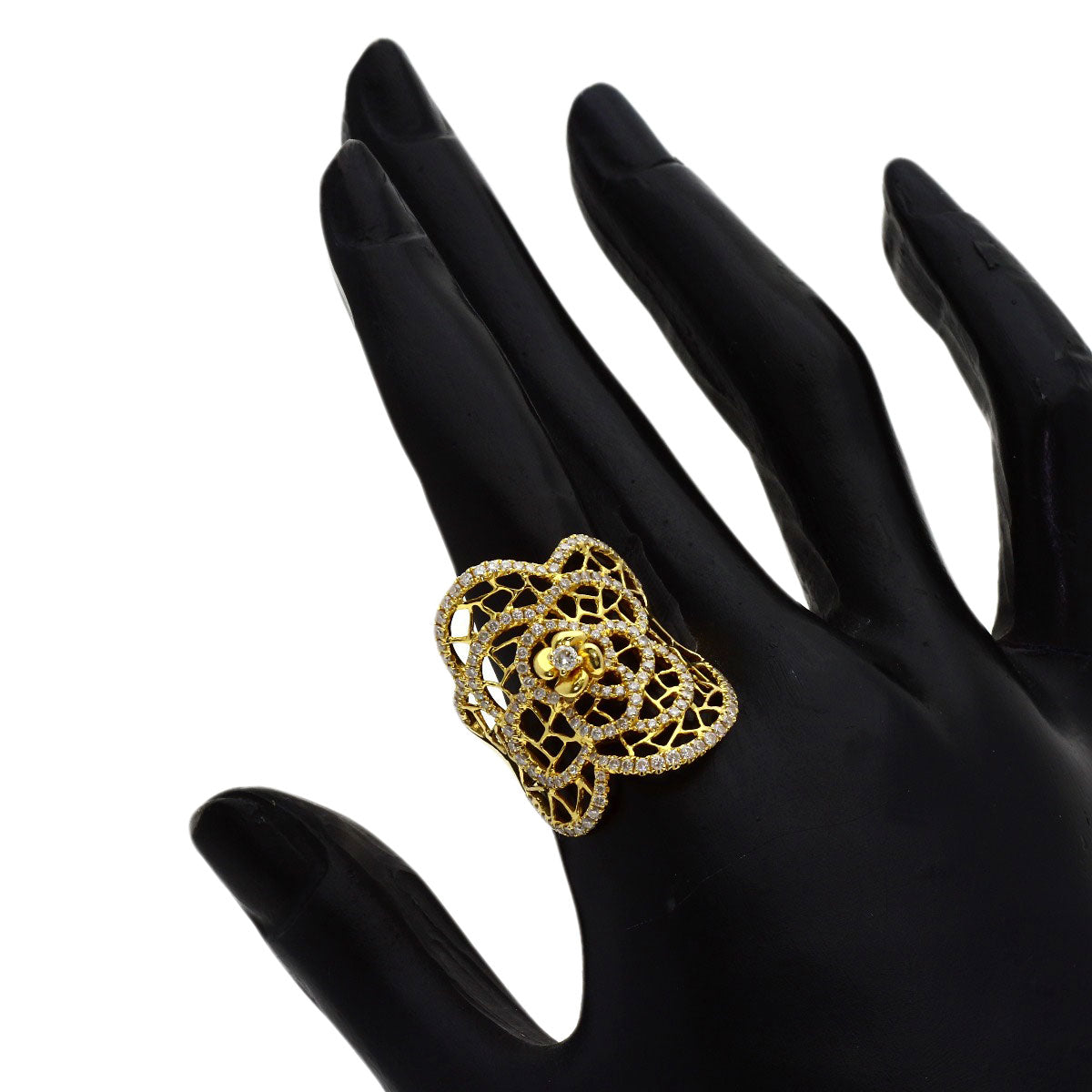 1.08ct Diamond Ring K18 Yellow Gold 7.9g　Ladies