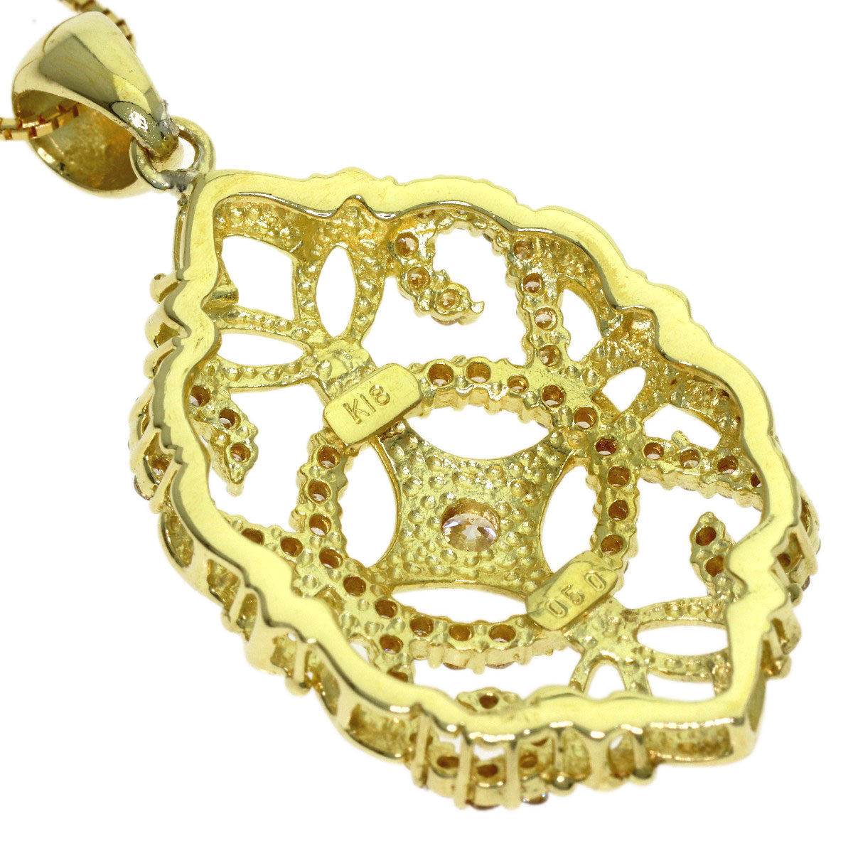 0.5ct Diamond Necklace K18 Yellow Gold 6.9g　Ladies