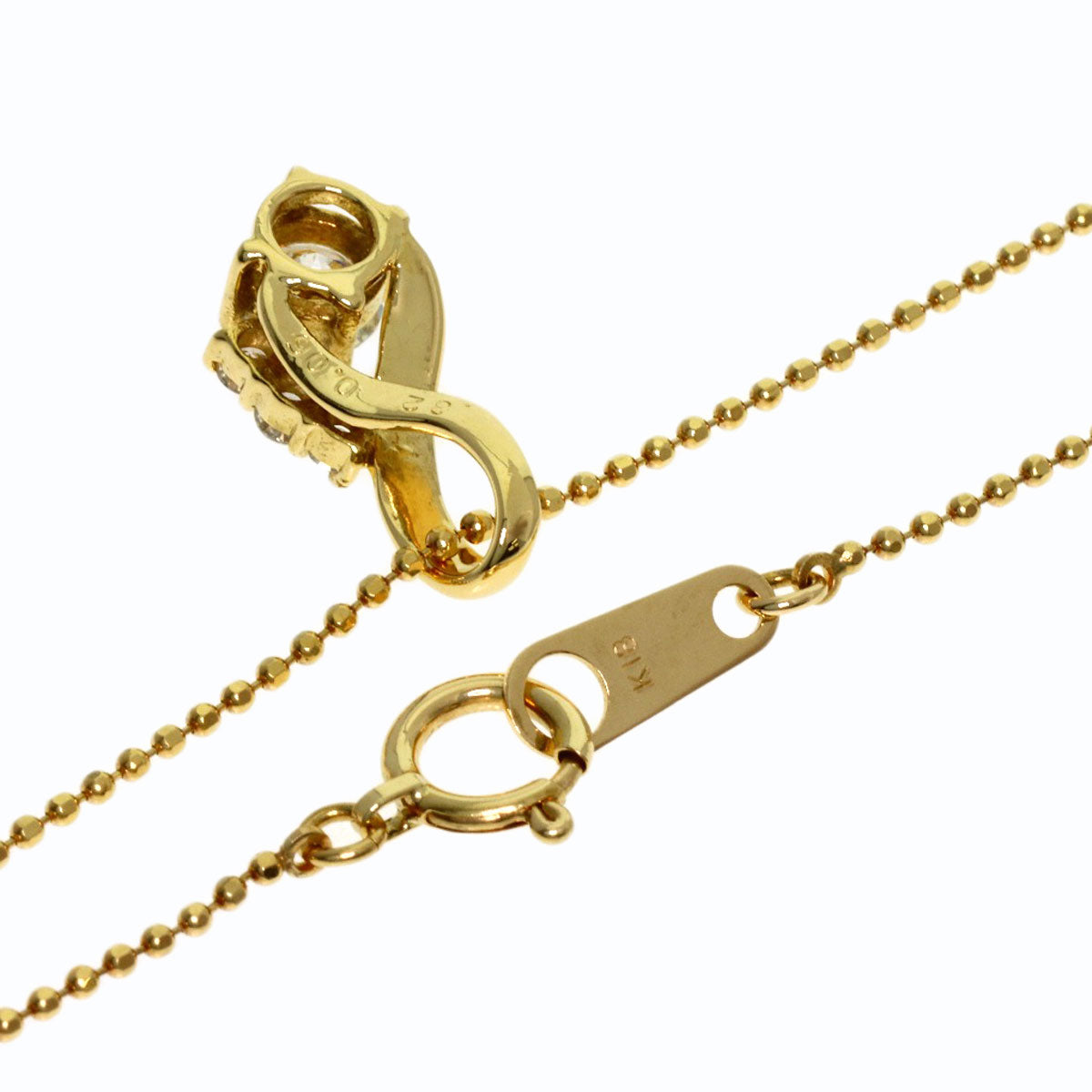 0.32ct Diamond Necklace K18 Yellow Gold 2.8g　Ladies