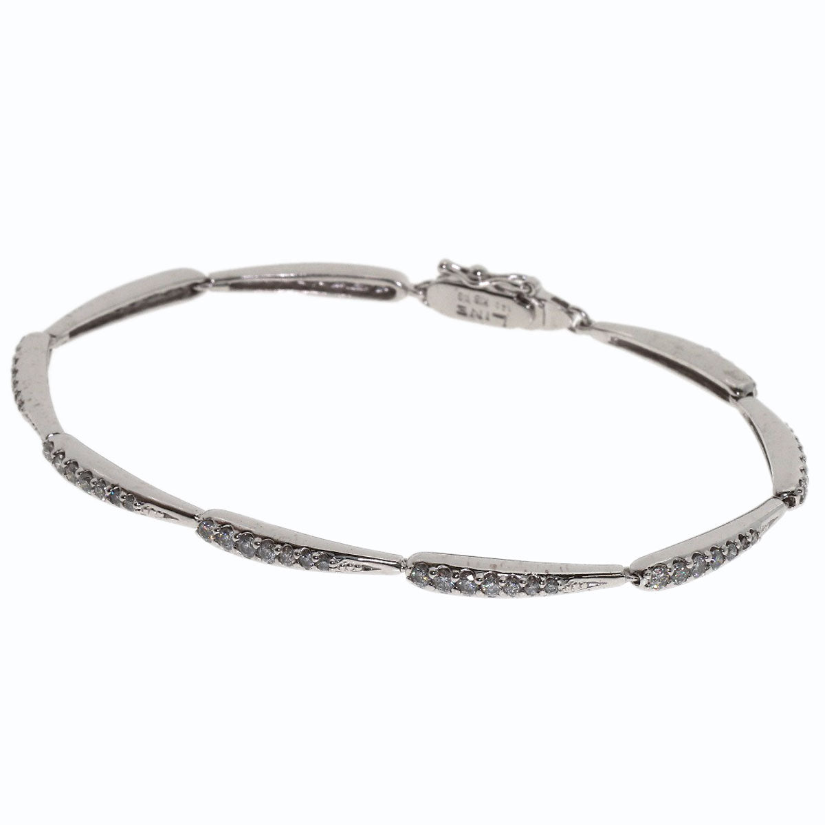 LINE Diamond Bracelet K18 White Gold Ladies [Used]