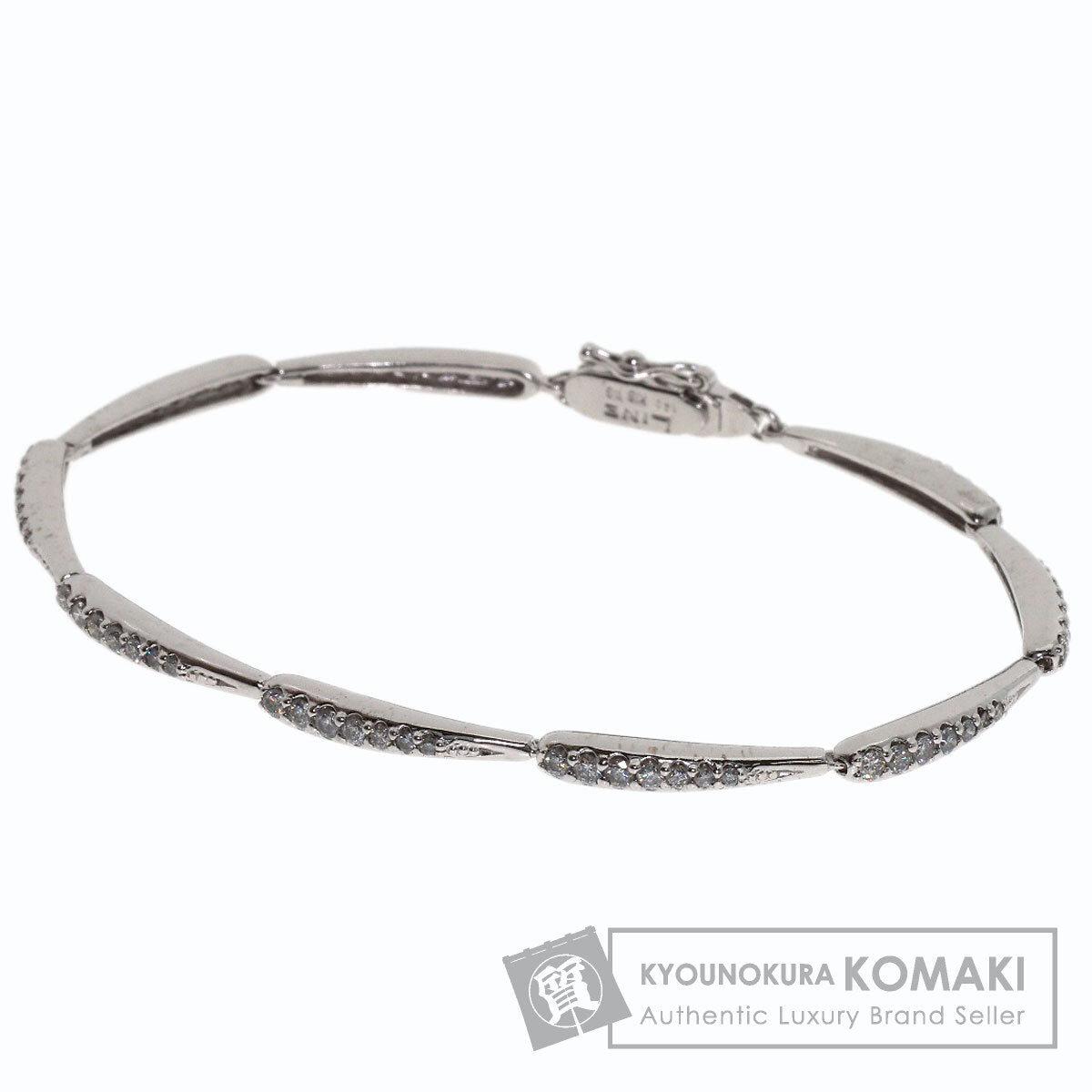LINE Diamond Bracelet K18 White Gold Ladies [Used]