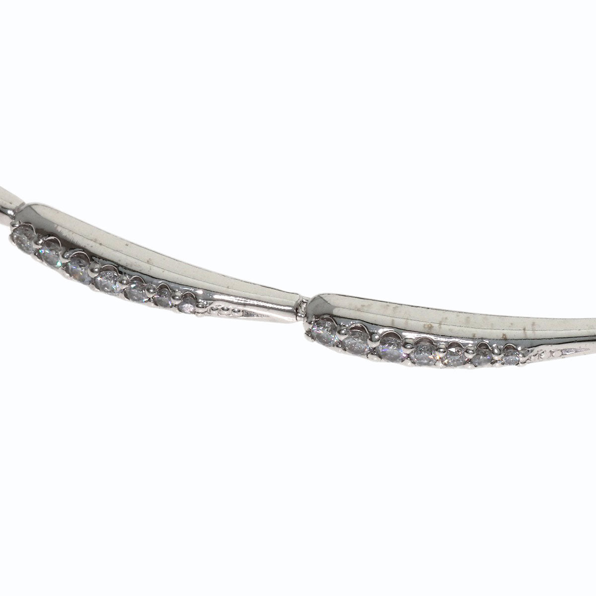 LINE Diamond Bracelet K18 White Gold Ladies [Used]