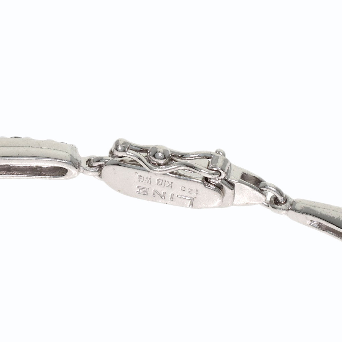 LINE Diamond Bracelet K18 White Gold Ladies [Used]