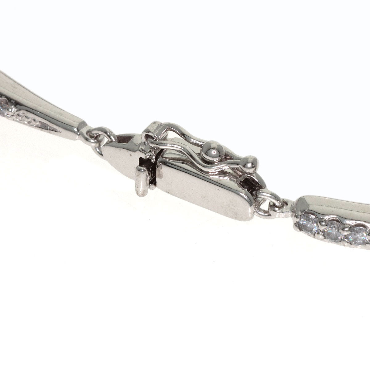 LINE Diamond Bracelet K18 White Gold Ladies [Used]