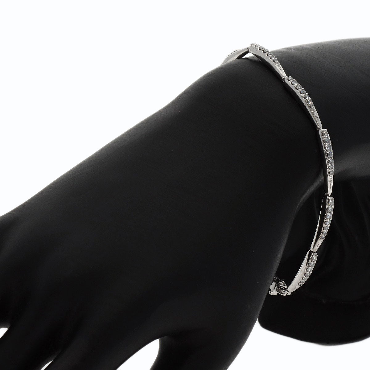 LINE Diamond Bracelet K18 White Gold Ladies [Used]