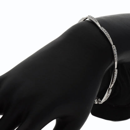 LINE Diamond Bracelet K18 White Gold Ladies [Used]