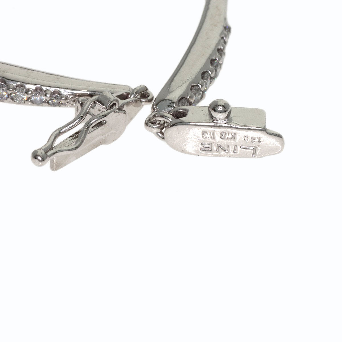 LINE Diamond Bracelet K18 White Gold Ladies [Used]