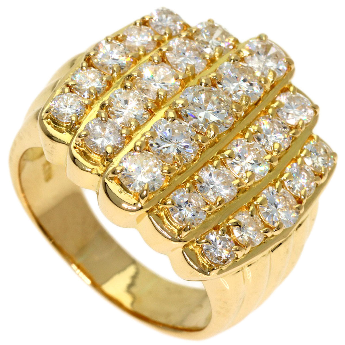 3ct Diamond Ring K18 Yellow Gold 11.33g　Ladies