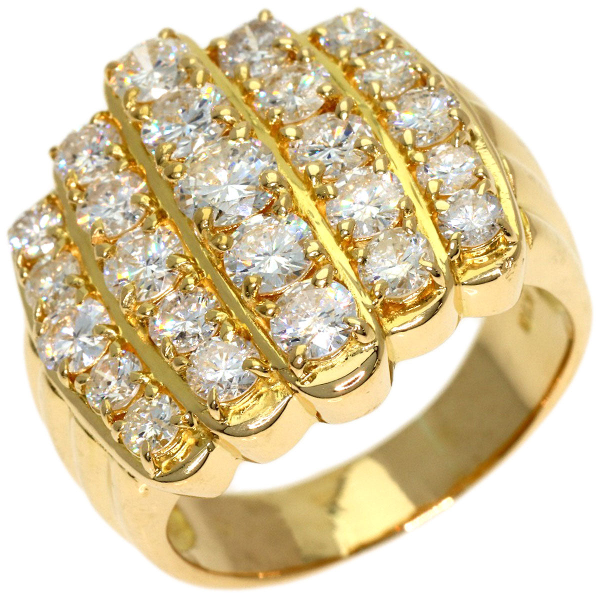3ct Diamond Ring K18 Yellow Gold 11.33g　Ladies