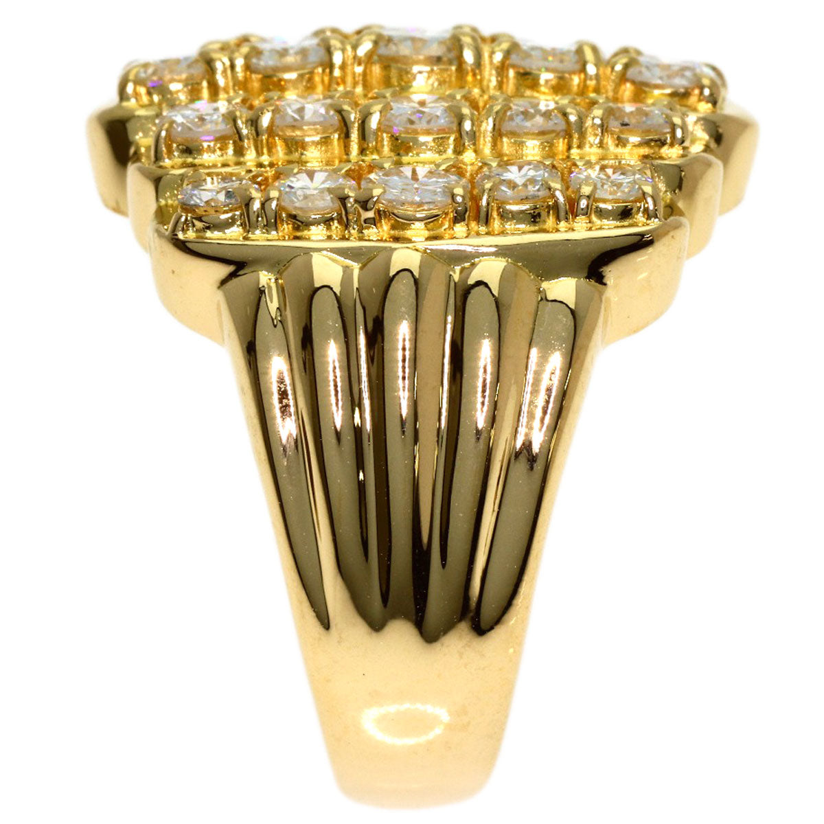 3ct Diamond Ring K18 Yellow Gold 11.33g　Ladies
