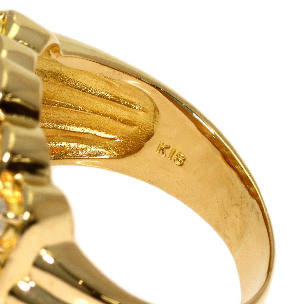 3ct Diamond Ring K18 Yellow Gold 11.33g　Ladies